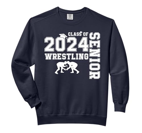 Wrestler Class of 2024 Wrestling, Senior High School Grad Comfort Colors Adult Sweatshirt