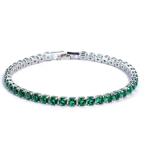 Moonshine - Tennis bracelet for women silver bracelet with shiny sparkling cz stones emerald gift for women Cover