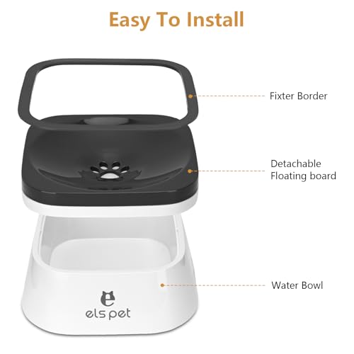 Non Spill Dog Water Bowl, Splash-Free, No Spill, Anti-Choking Dog Bowl, Vehicle Carried Pet Water Bowl for Dogs, Cat, Puppy, Kitty, 1.5L Large Capacity (Grey) - Image 3