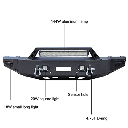 Vijay Front And Rear Bumper Compatible With 2019-2023 Ram 1500（Except Classics) With Winch Plate And Led Lights #TOP3