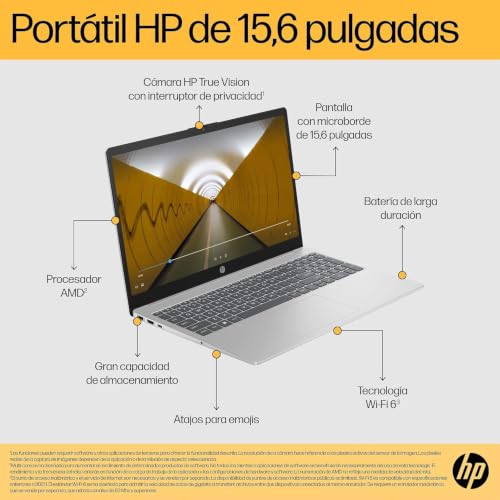 HP 15-fc0243ns – Ordenador portátil de 15.6″ FHD (AMD Ryzen 7-7730U, 32 GB RAM, 1TB SSD, AMD Radeon Graphics, Windows 11) Plata y Azul – Teclado QWERTY Español 6