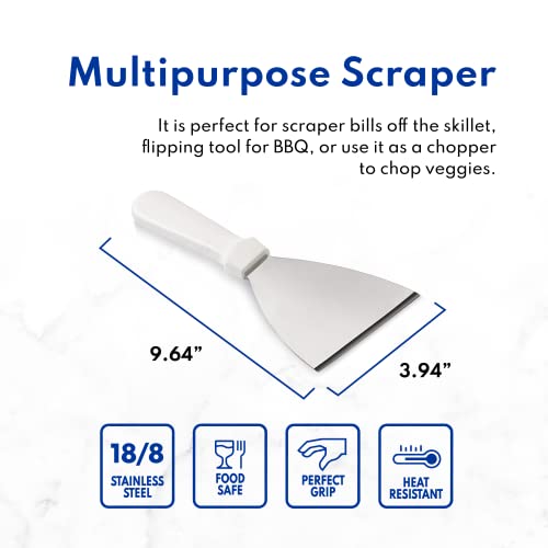 New Star Foodservice 38347 Plastic Handle Slant Edge Grill Scrapers, 4 By 8.5-Inch, White #TOP6