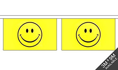 Smiley Face Horizontal Bunting (30 flags) 9m