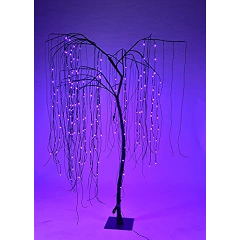 Queens of Christmas Halloween Willow LED Tree, 7 ft, Purple Cover