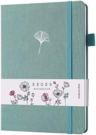 SeQeS Bullet Dotted Journal -A5 Dot Grid Notebook 160gsm Pages Number Bleedproof Paper,Hardcover Dot Journal |Personal Organizers | Dotted Grid Journal |Bullet Journals