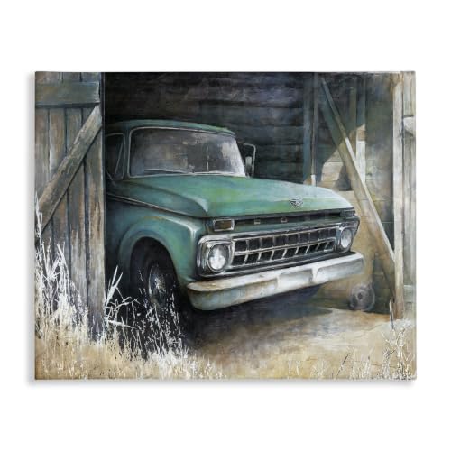 Weathered Country Barn Pickup, 16 x 20 Inch Canvas Wall Art
