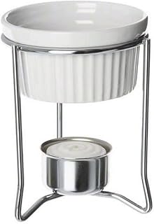 American Metalcraft BWR34 2oz Ceramic Ramekin Butter Warmer White - Ideal for Seafood Steaks Sauces
