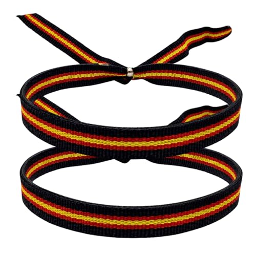 cotigo PARK 2 Pulseras Policía Nacional Ajustables de Cinta Tela – Pulsera Bandera España Roja Amarilla – Pulsera Unisex Hombre Mujer – Regalo Patriótico España (Policia Nacional 1)