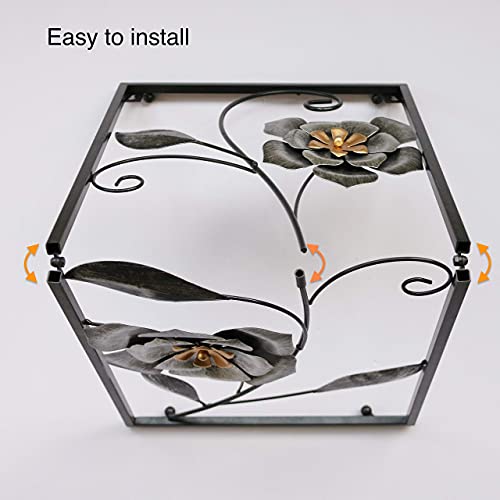 Hanizi Metal Flower Wall Decor Wall Sculpture Hanging Art Home Decoration, 28 X 12 Inches #TOP4