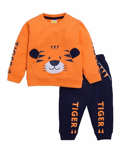 Image of BABA AND BABY Long Sleeves Round Neck T-Shirt and Pant Set for Baby Boys