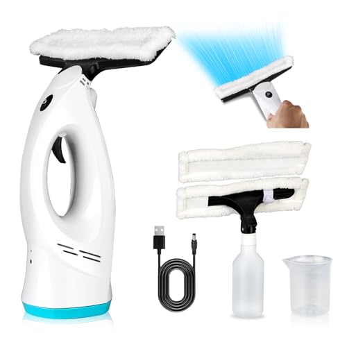 Image of Window Vacuum Squeegee, Rechargeable Window Vac, 4 in 1 Cordless Window Vacuum Cleaner, Electric Window Cleaning Tool for Windows, Shower Doors, Mirrors, Tiles, Water Tank