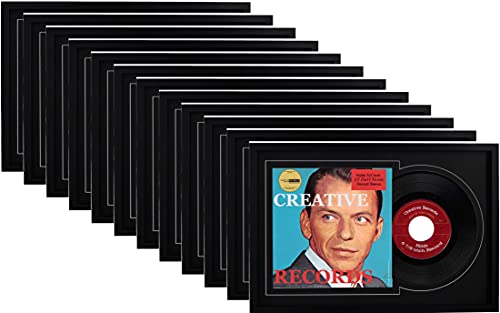 Creative Picture Frames 7&rdquo; Single Vinyl Jukebox Record Frame with Double Black-Black Matting Displays 6 7/8" Vinyl and 7x7-inch Cover (Pack of 12)