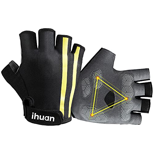ihuan Fashion Workout Gloves for Men Women Weightlifting, Exercise, Training, Fitness, Weighted, Weight Lifting, Pull ups, Gym Working Out, Rowing, Grip Pads Glove