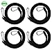 Tinyriz, 4Pcs Cuerda Elástica con Gancho, Largo de 1M, Fuerte y Robusto, con Mosquetón, Tensores de Goma de Equipaje para Sujetar Cargas Camping Motobiclcleta, Negro, HR-ElasticRope-031