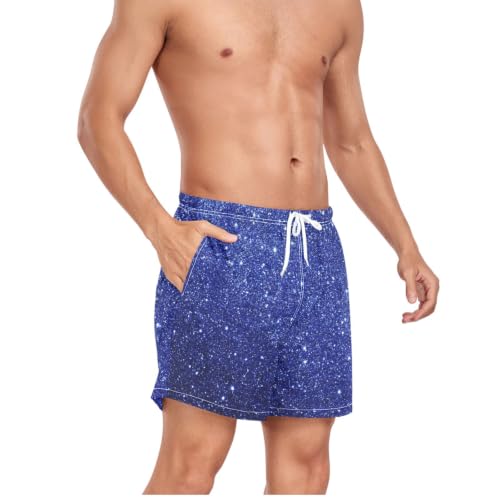 Traje de baño de secado rápido azul oscuro con purpurina para playa 3