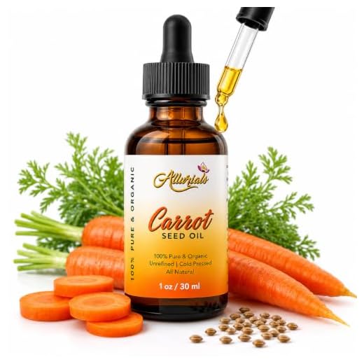 Allurials Carrot Seed Oil – 100% Pure & Organic, Unrefined, Cold Pressed, All Natural, aceite de zanahoria - Daucus Carota- Essential Carrot Moisturizer for Skin, Face and Hair Growth (1 Oz)