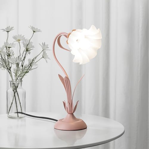 minifair Rosa Lampada Da Scrivania,Dimmerabile Lampada Da Comodino A Collo Di Cigno,Lampada Da Tavolo Mughetto Paralume In Acrilico Lampada Da Lettura Per Bambina Studio Dormitorio Camera Letto