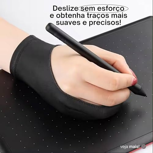 Luva para Desenho Mesa Digitalizadora Tablet e Papel – Reduz Atritos Evite Manchas e Melhore Precisã