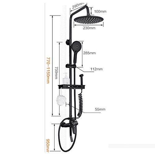 Robinet de douche noir et melangeur de bain mural - 6