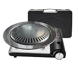 YINMANQ Detachable Grill Pan & Butane Stove Combo with Safety Auto-Eject | Portable Suitcase Design for Camping, Tailgating, Picnics, Indoor/Outdoor Cooking & Hot Pot