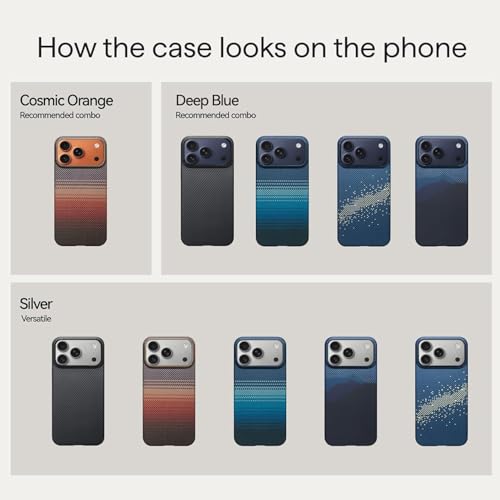 Image of Pitaka Thin Light iPhone 17 Pro 6.3 inch Case Cover with Camera Control Button, MagSafe Compatible, Ultra-Slim Case with Caseless Touch Feeling, 600D Aramid Fiber Woven (Over The Horizon)