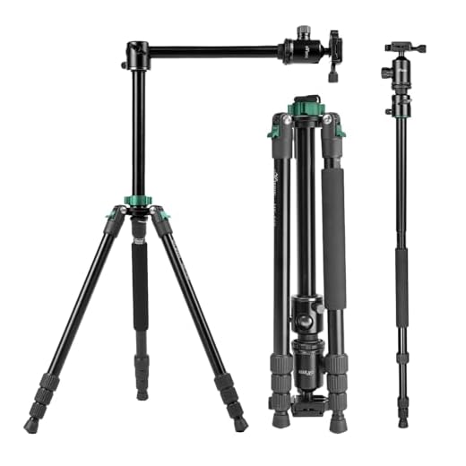 HIFFIN® HF-550 Professional Aluminum Tripod & Monopod with 152CM Max Height | Swivel Ball Head, 4-Section Adjustment, 7kg Load Support | Perfect for DSLR & Video Camcorders