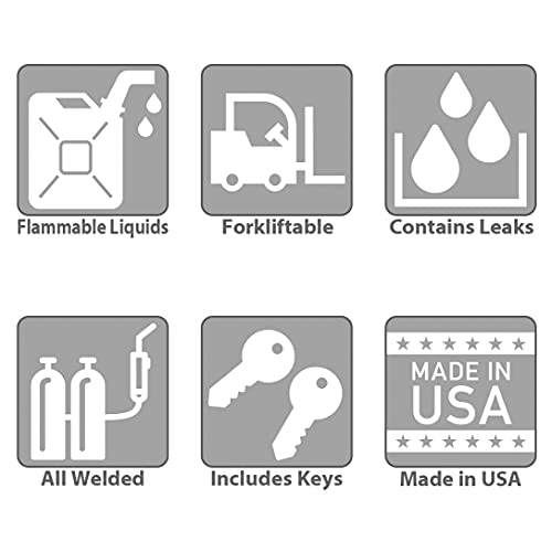 Jamco Manual Closing Doors Forkliftable Safety Steel Storage Cabinet For Flammable Liquids, 45 Gallon, 34-Inch X 18-Inch X 70-Inch, Yellow #TOP4