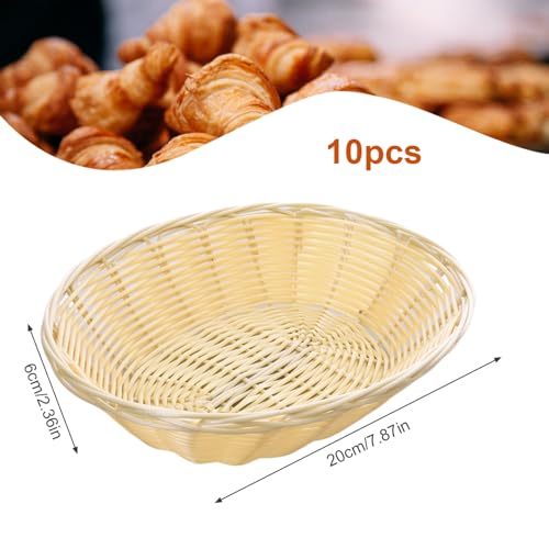 Cestas de pan ovaladas de plástico resistente y lavable para centros de mesa 7