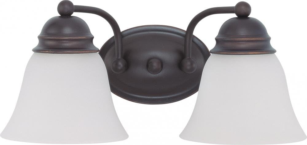 Nuvo 60/345 Empire Two Light Vanity with Alabaster Glass, Old Bronze