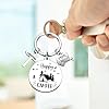 Camper Keychain Gifts for Women Men - Round RV Accessories for Camp Lovers Travel Trailers Silver, Personalized Happy Camping Keyring for Family Travelers Jewelry #4