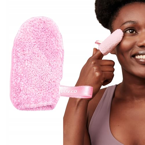 Glov Mitaine Demaquillante Visage Lavable Microfiber pour Yeux et Lèvres Accessoire Pratique pour Retouches de Maquillage Hypoallergénique et Réutilisable