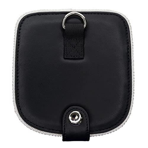 Musak Guitar Pick Holder Case – Pu Leather Square Picks - Accessories W/ 12 Slots & Mesh Pocket Gifts For Men And Women 5” L X 5.4” W 10.5” H, Black #TOP5