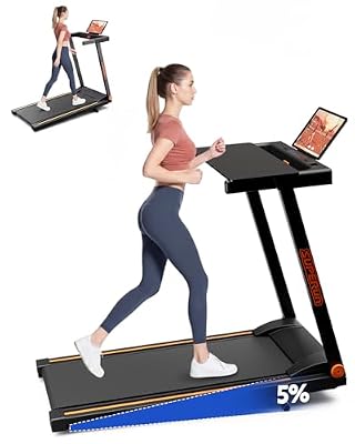 Superun Walking Pad Treadmill with Incline for Home Office, 3-in-1 Under Desk Treadmill with Smart App Control, 300LB Capacity, Quiet Portable Foldable Treadmill for Apartment & Small Spaces