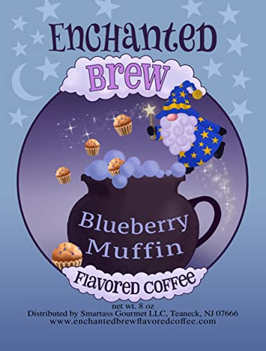 Enchanted Brew Gourmet Flavored Coffee, Artisan Infused Medium-Roast Arabica Coffee Beans - 8 Oz Bag, Ground (Blueberry Muffin) #TOP2