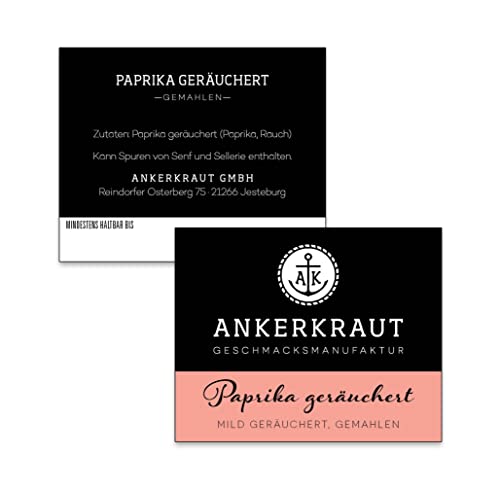 Ankerkraut Paprika geräuchert, gemahlene geräucherte Paprika, 80g im Korkenglas