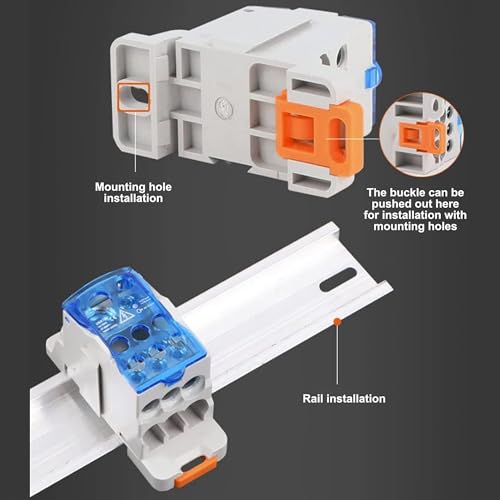 DEWIN Verteilerklemmen Hutschiene, DIN Schienen Klemmenblock Abzweigklemme Elektrischer Kabelverbinder Universal Din Rail Terminal Block