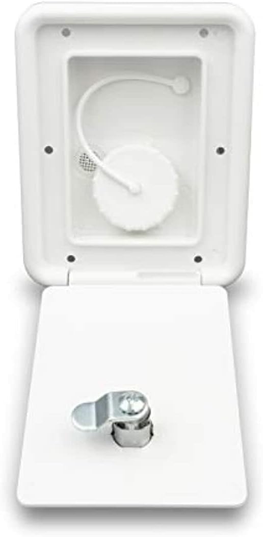 Thetford RV Camper Gravity Water Inlet Fill Hatch for 1 1/4 inch or 1 3/8 inch Connections Polar White PN 94249