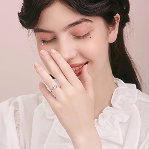 10k/14k/18k White Yellow Rose Gold Engagement Ring for Women, 1Carat Blossom Moissanite Engagement Ring for Her Free Engraved4