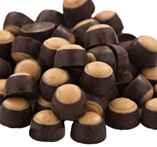 Mini Dark Chocolate Peanut Butter Buckeyes, Bite-Sized Treats, 1 lb Bag image 5