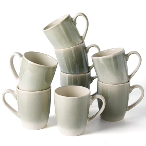 famiware Coffee Mugs Set, 13oz Mug Set of 8, Stoneware Cups with Handle