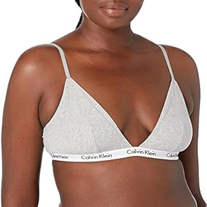 Calvin Klein Women's Carousel Triangle Bralette, Grey Heather, Small