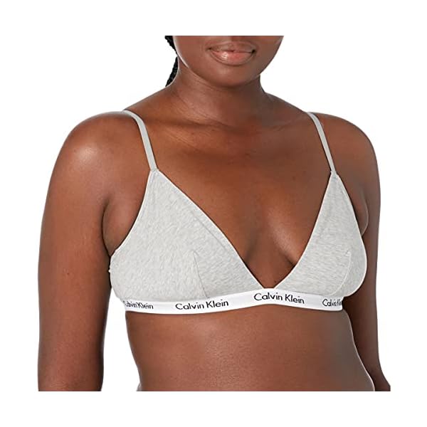 Calvin Klein Women's Carousel Triangle Bralette, Grey Heather, Small