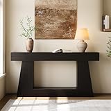 LITTLE TREE 63' Farmhouse Console Table with Storage, Rustic Sofa Table for Entryway, Narrow Long Sofa Table Behind Couch, Console Table for Living Room, Hallway—Versatile Storage Solution, Black