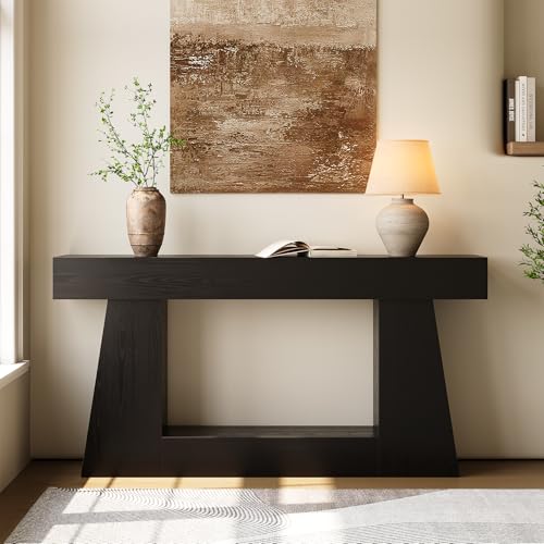 LITTLE TREE 63" Farmhouse Console Table with Storage, Rustic