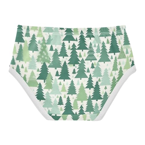 Girls' Sport Panties Breathable Toddler Underwear for Toddler Girls Green Pine Tree Pattern2