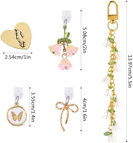 5 Pack Lily of the Valley Charm Chains Type C Plug for E-Reader — 사진 2