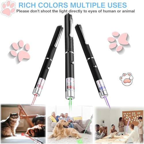 XIMIBI Red Green Violet Pointer for Cats (3 Pack), Pet Light Toys for Kittens and Dogs, Indoor Training and Chaser Toys for Cats. - Thumbnail 3