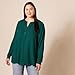 Amazon Essentials Women's Long-Sleeve Woven Blouse, Dark Green, X-Large