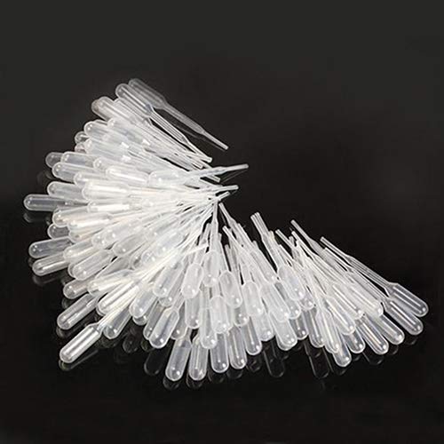 100 Pipettes Compte-Gouttes Plastique Transparent Graduées 0,2 Ml - Longueur 6,5 Cm - Transfert Liquide Précise - 9