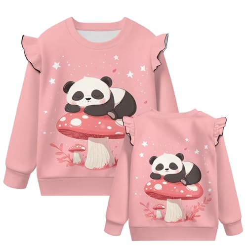Girls' Ruffle Long Sleeve Crewneck Pullover Sweater Outwear Little & Big Girl Sweatshirt for 1-8 Years2